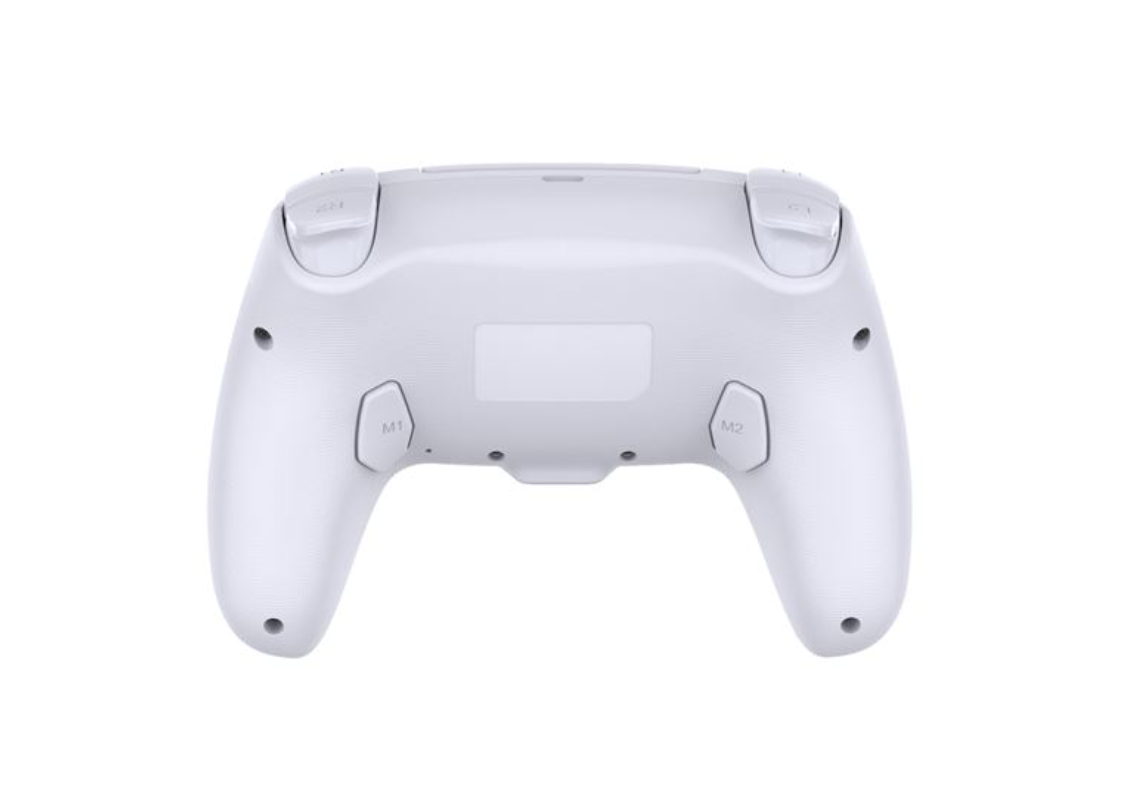Alpha Omega Players Rainbow LED Manette sans fil compatible avec PS4 et PC white and colored