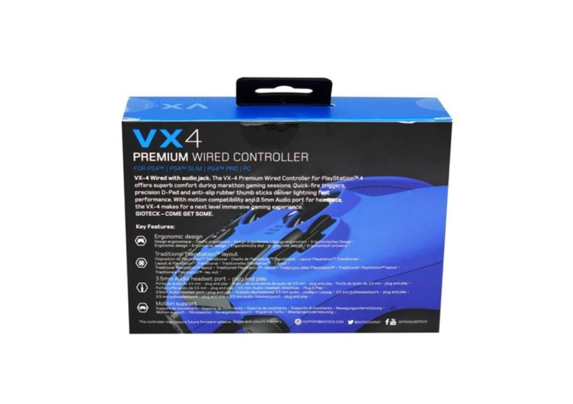 Gioteck VX4 filaire Manette sans fil compatible avec PS4 et PC dark blue